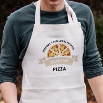 Personalisierbare Kochschürze mit Pizza und Name - Design
