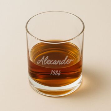 Personalisierbares Whisky Glas mit Text