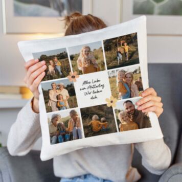  Personalisierbarer Kissenbezug mit Text und Symbole - Design
