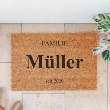 Personalisierbare Kokos-Fußmatte mit Namen - Design
