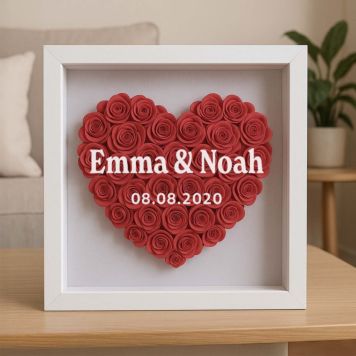 Personalisierbare Rosenbox mit Text - Design