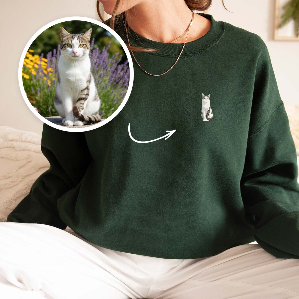 Personalised Sweater Small Illustration with Pet
